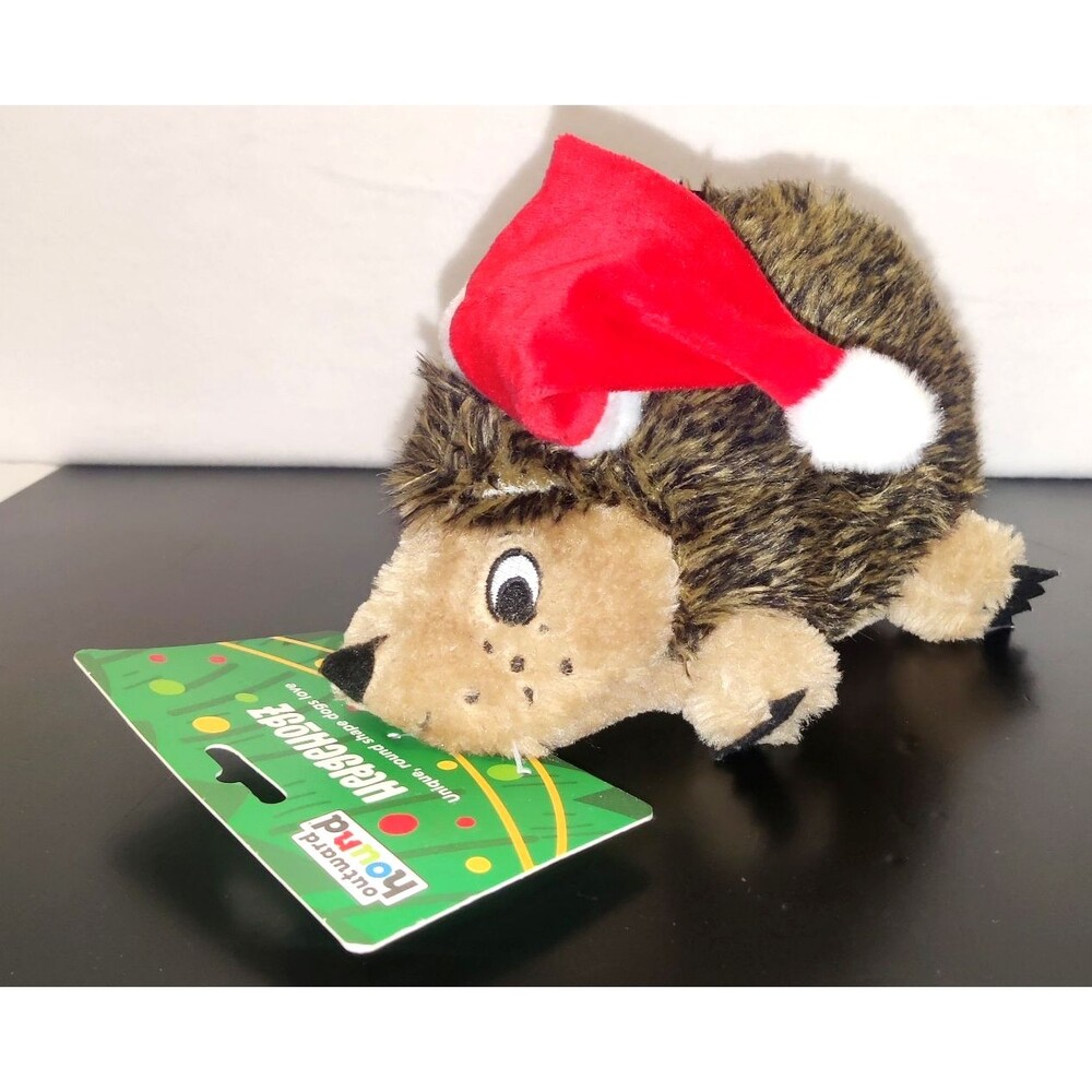 Hedgehogz with Santa Hat Dog Toy - L -Grunts & squeaks Sound NEW